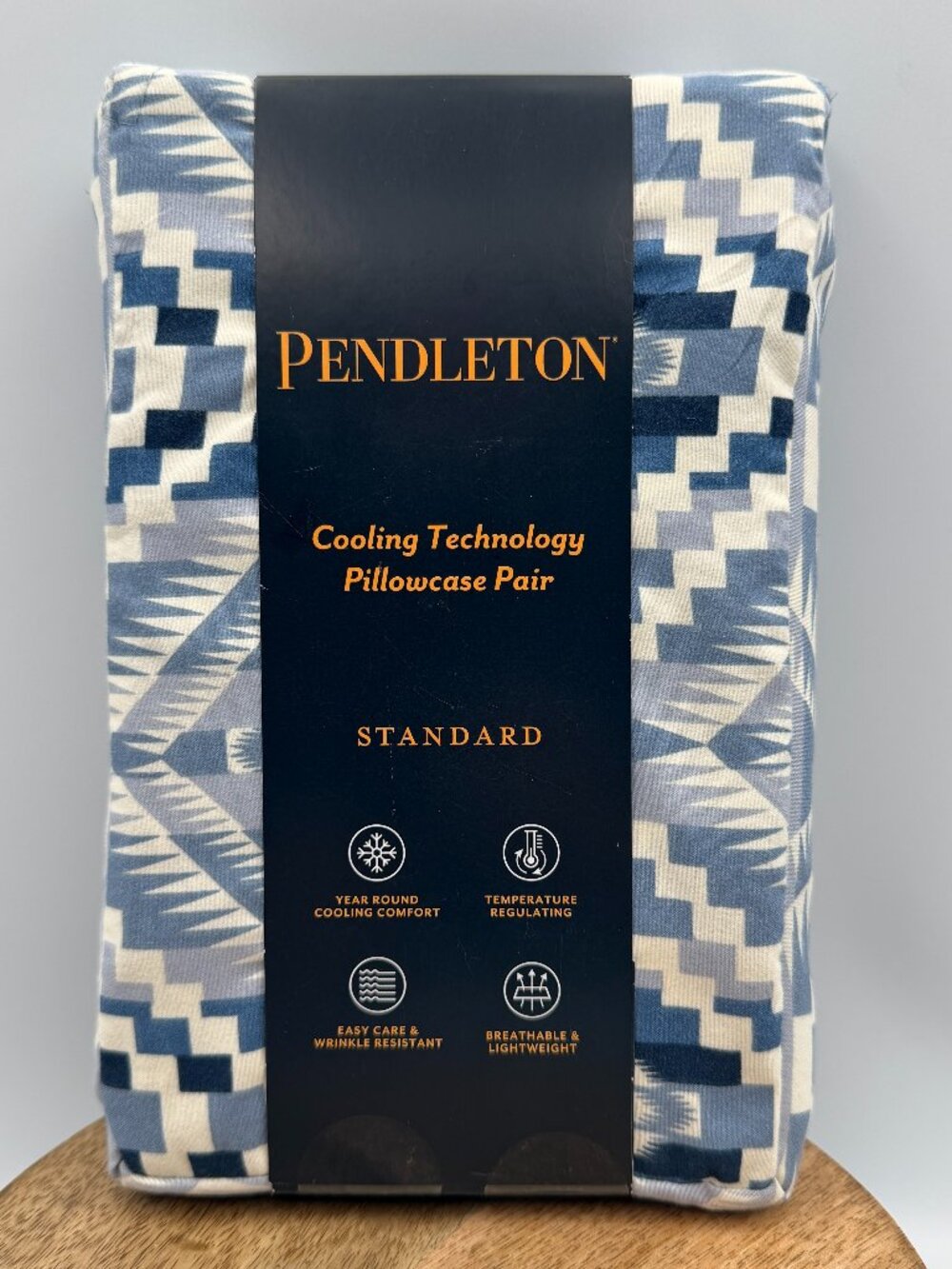 Pendleton Abiquiu Sky Cooling Technology STANDARD Pillowcase Pair Blue Geometric
